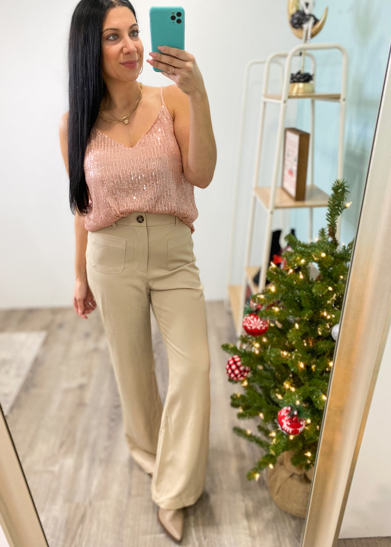 'Sail On' Oatmeal Wide Leg Sailor Trouser Pants-Cali Moon Boutique, Plainville Connecticut