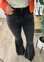 'Dahlia' Judy Blue Black High Rise Raw Hem Bell Bottoms-Cali Moon Boutique, Plainville Connecticut