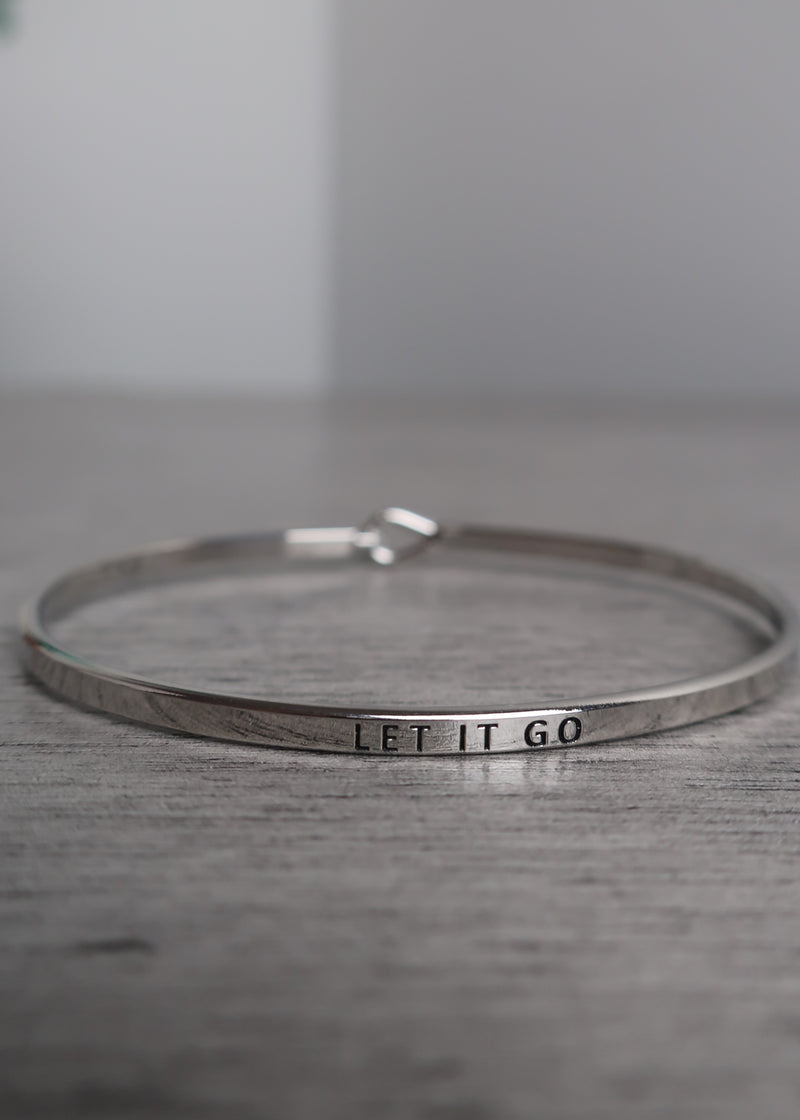 Silver 'Let it Go' Bangle-Cali Moon Boutique, Plainville Connecticut