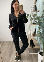 'Flashback'Velour Zip Up Hoodie & Jogger Set-Cali Moon Boutique, Plainville Connecticut