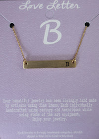 Gold Monogram Bar Necklace-A classic bar necklace with a simple monogram! Great for representing yourself or the ones you love. These also make great gifts! necklace layering, bar necklace, initial necklace, letter necklace, initial necklace to layer, initial necklace to layer, monogram necklace, monogram jewelry, initial necklace gold, bar necklace gold, gold bar necklace, gold initial necklace-Cali Moon Boutique, Plainville Connecticut