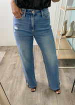 'Taylor' 90's Split Side High Waist Wide Leg Jeans-Cali Moon Boutique, Plainville Connecticut