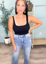 Black Ribbed Square Neck Bralette-Cali Moon Boutique, Plainville Connecticut