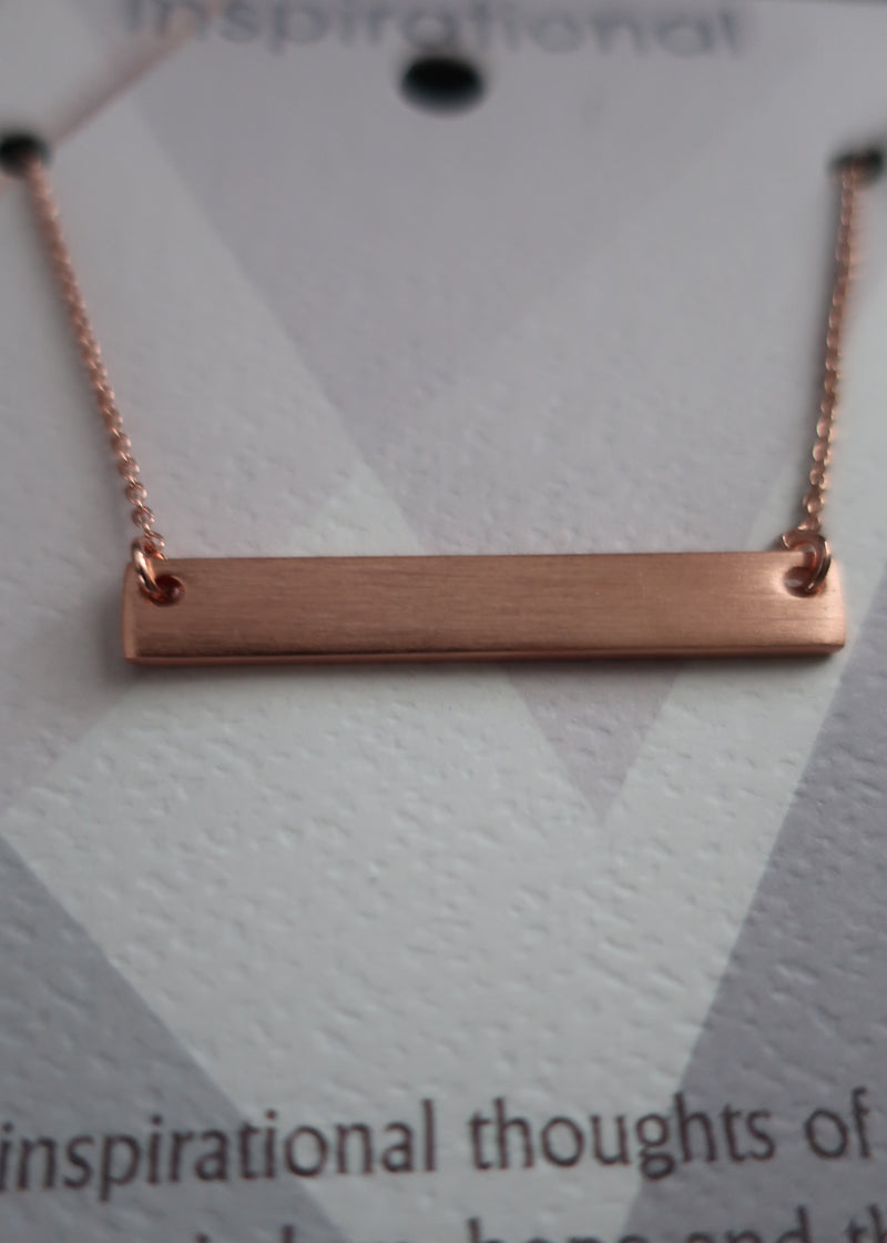 Rose Gold Solid Bar Necklace-bar necklace, solid bar necklace, layering necklace, necklaces to layer, rose gold bar necklace, necklace layer, rose gold necklace-Cali Moon Boutique, Plainville Connecticut