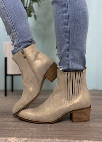 'Starboard' Gold Metallic Bootie-Cali Moon Boutique, Plainville Connecticut