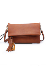 Cognac Soft Faux Leather Tassel Crossbody-Cali Moon Boutique, Plainville Connecticut