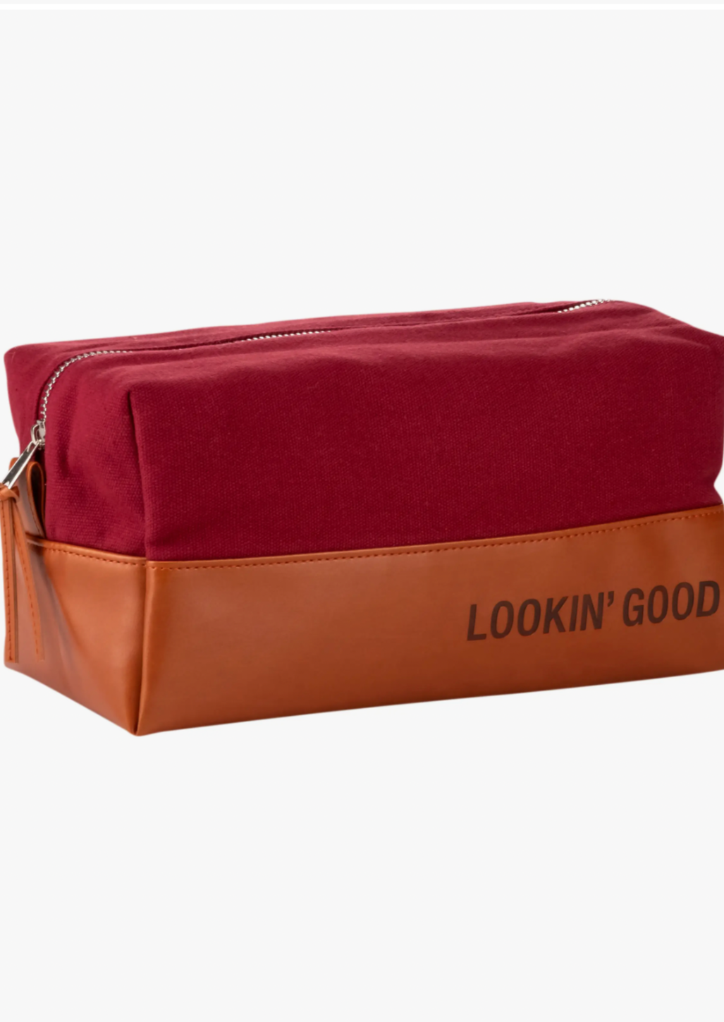 'Lookin' Good' Canvas & Faux Leather Toiletry Bag-Cali Moon Boutique, Plainville Connecticut