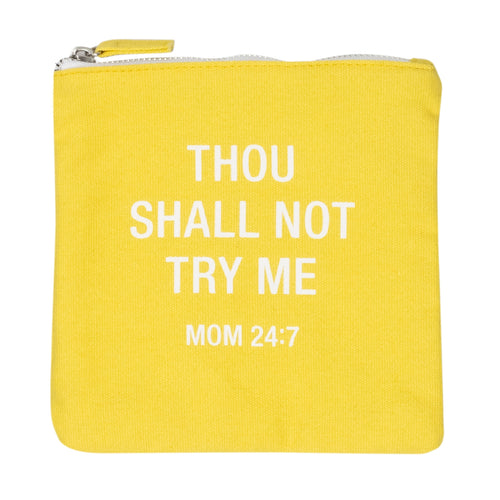 Yellow 'Thou Shall Not Try Me' Makeup Bag-Cali Moon Boutique, Plainville Connecticut