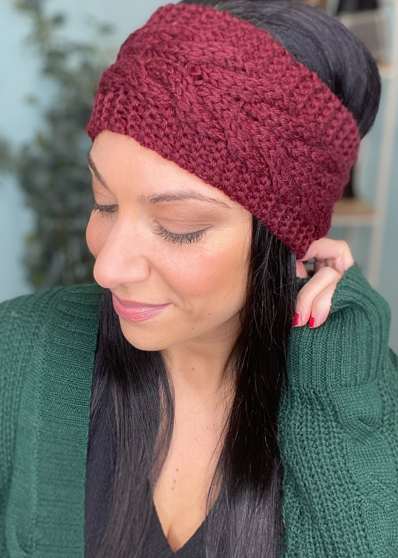 Braided Sweater Headband Ear Warmer-3 Colors Available-Cali Moon Boutique, Plainville Connecticut