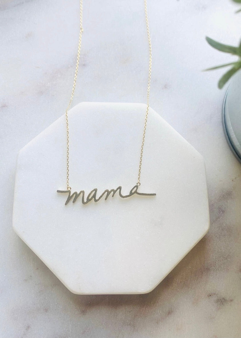 Mama Script Necklace-Cali Moon Boutique, Plainville Connecticut